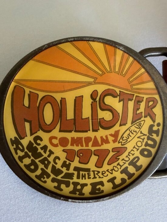 Hollister Retro Seagull Embossed Brown Leather Belt & Surf Buckle main image 2
